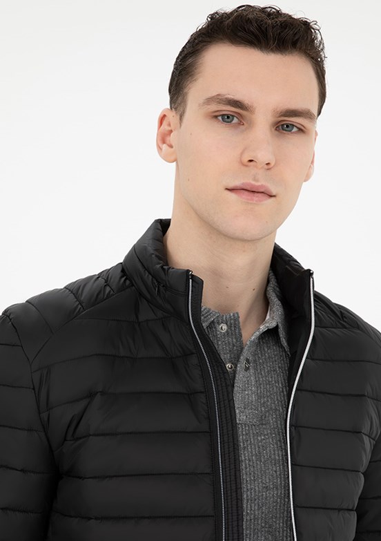 PİERRE CARDİN Siyah Erkek Slim Mont