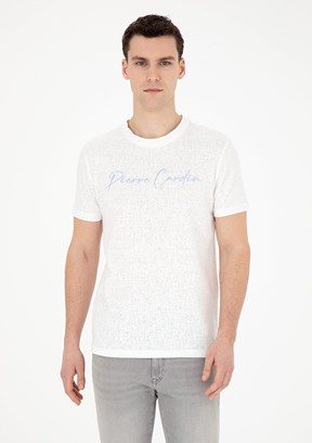 Pierre Cardin Beyaz Erkek Slim T-Shirt
