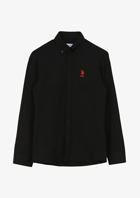 US POLO ASSN Siyah Erkek Uzun Kol Gömlek