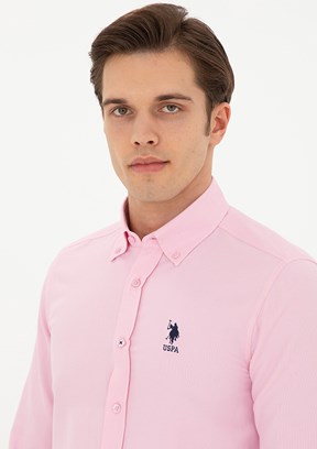 U.S. Polo Assn Pembe Erkek Uzun Kol Gömlek