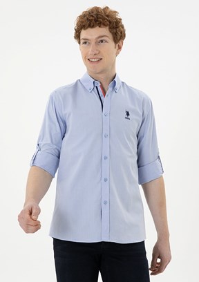 U.S. Polo Assn Mavi Erkek Uzun Kol Gömlek