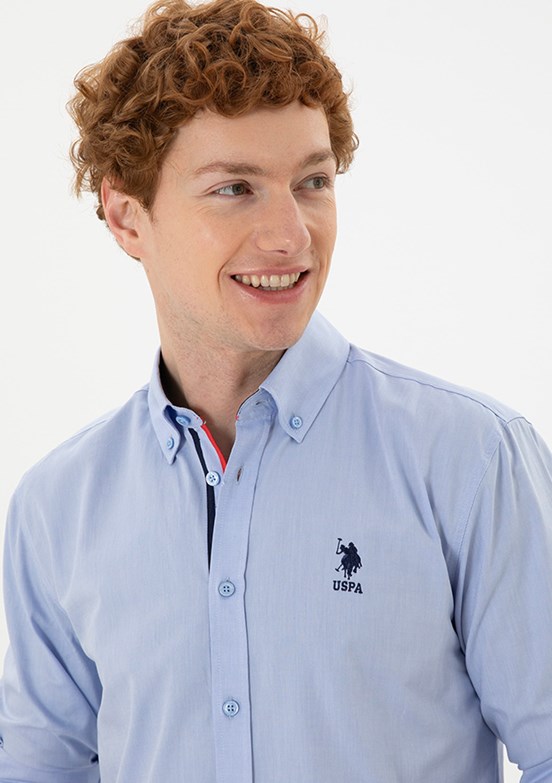 U.S. Polo Assn Mavi Erkek Uzun Kol Gömlek