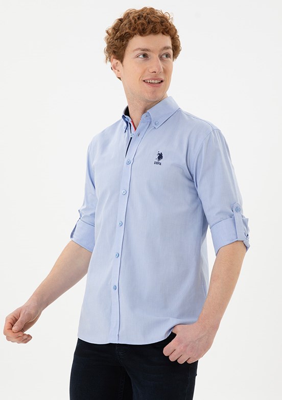 U.S. Polo Assn Mavi Erkek Uzun Kol Gömlek