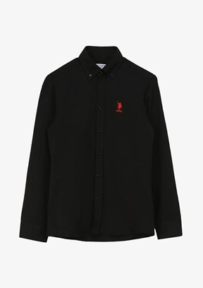 US POLO ASSN Siyah Erkek Uzun Kol Gömlek