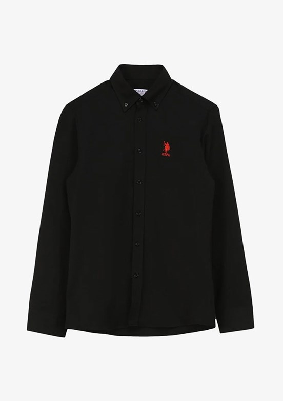 US POLO ASSN Siyah Erkek Uzun Kol Gömlek