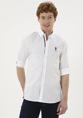 U.S. Polo Assn Beyaz Erkek Uzun Kol Gömlek