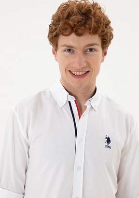 U.S. Polo Assn Beyaz Erkek Uzun Kol Gömlek