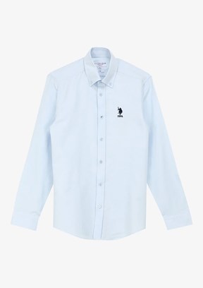 US POLO ASSN Mavi Erkek Uzun Kol Gömlek