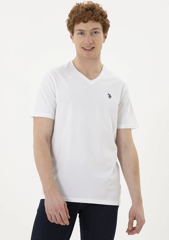 U.S. Polo Assn Beyaz Erkek Basic T-Shirt