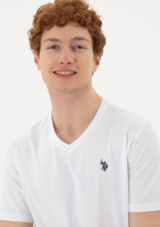 U.S. Polo Assn Beyaz Erkek Basic T-Shirt