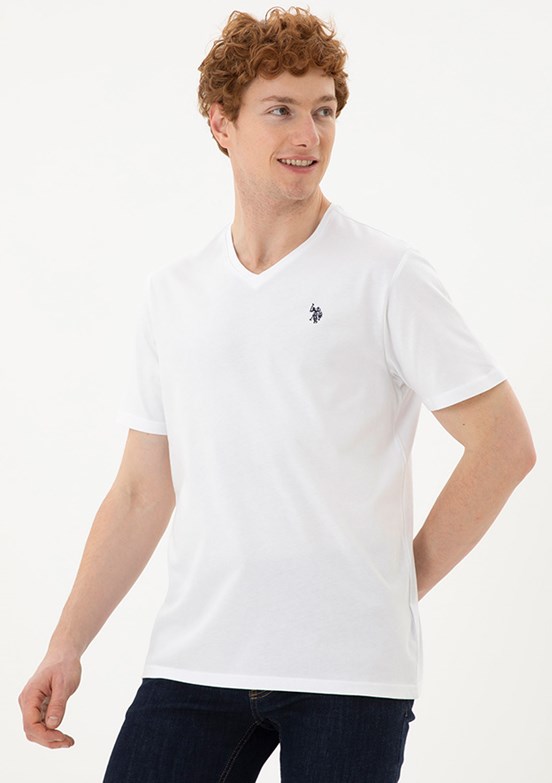 U.S. Polo Assn Beyaz Erkek Basic T-Shirt