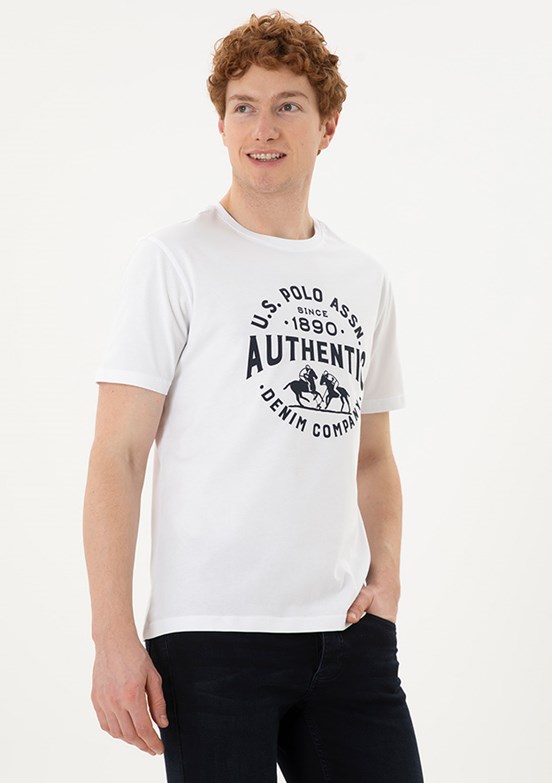 U.S. Polo Assn Beyaz Erkek Regular T-Shirt