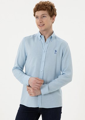 U.S. Polo Assn Mavi Erkek Uzun Kol Gömlek