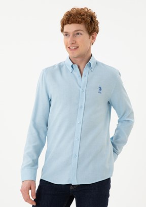 U.S. Polo Assn Mavi Erkek Uzun Kol Gömlek