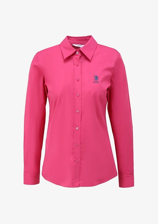 US POLO ASSN Pembe Kadın Uzun Kol Gömlek