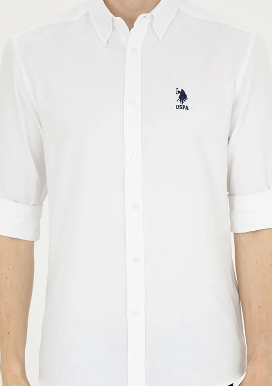 US POLO ASSN Erkek Beyaz Uzun Kol Gömlek