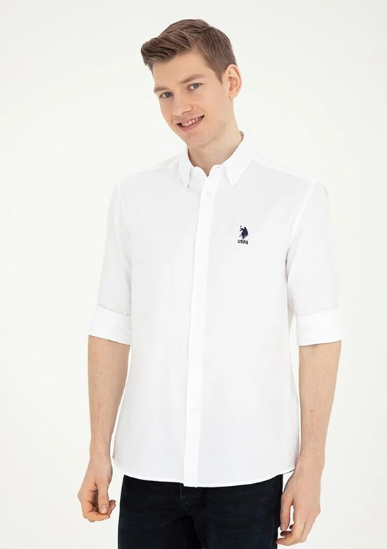 US POLO ASSN Erkek Beyaz Uzun Kol Gömlek