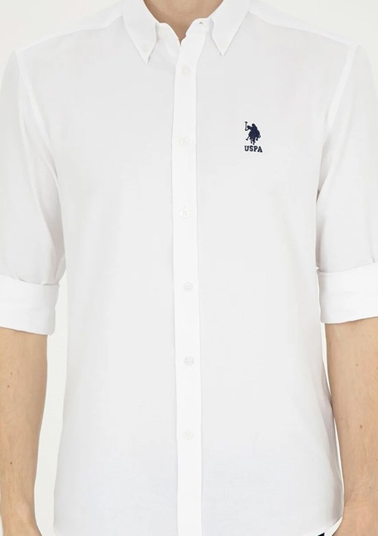 US POLO ASSN Erkek Beyaz Uzun Kol Gömlek