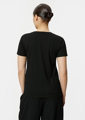 Koton Siyah Kadın Bisiklet Yaka T-Shirt