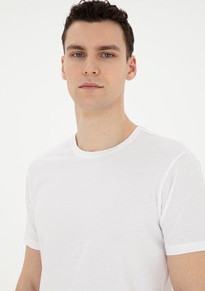 Pierre Cardin Beyaz Erkek Slim T-Shirt