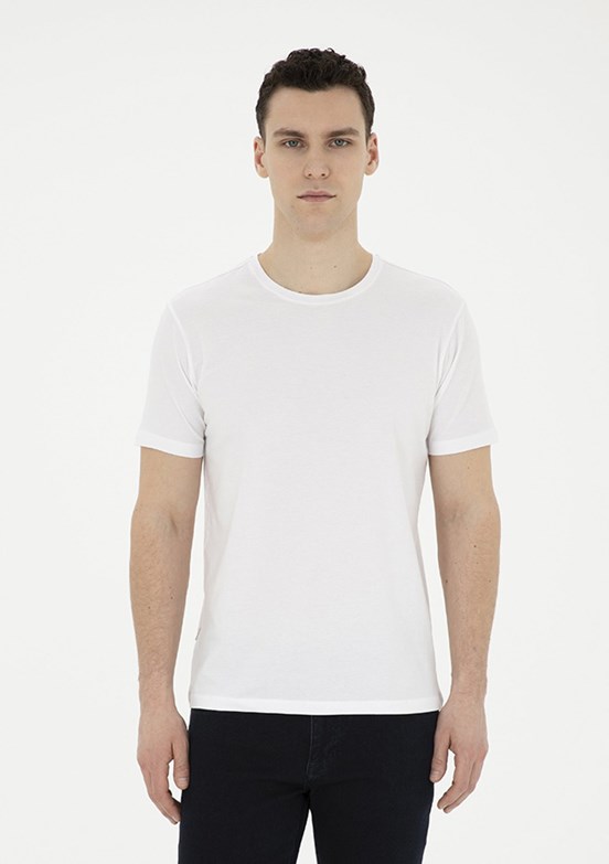 Pierre Cardin Beyaz Erkek Slim T-Shirt