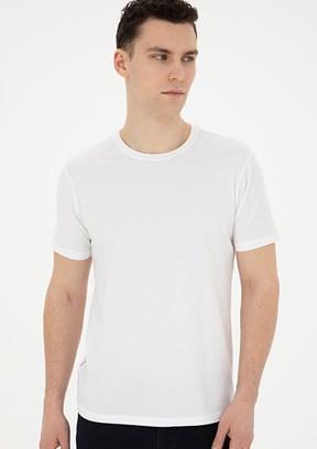 Pierre Cardin Beyaz Erkek Slim T-Shirt