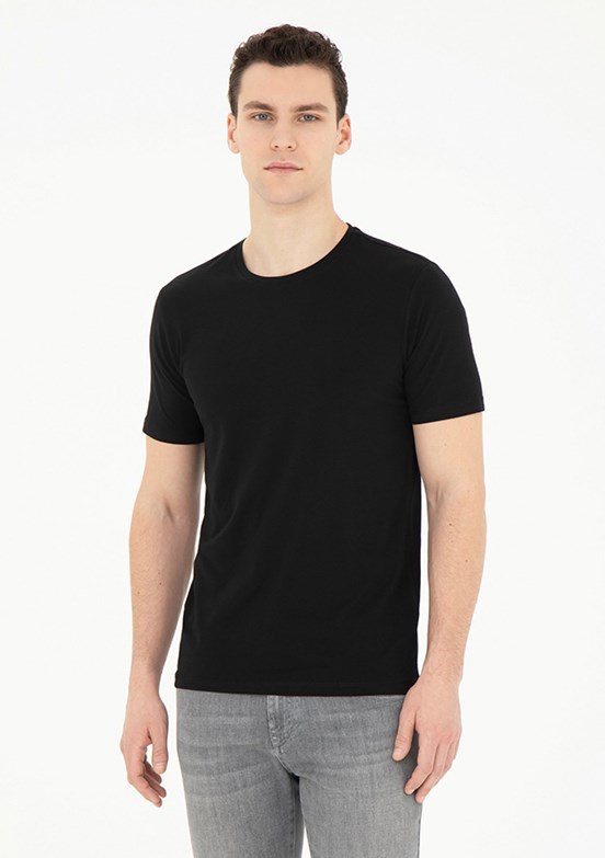 Pierre Cardin Siyah Erkek Slim T-Shirt