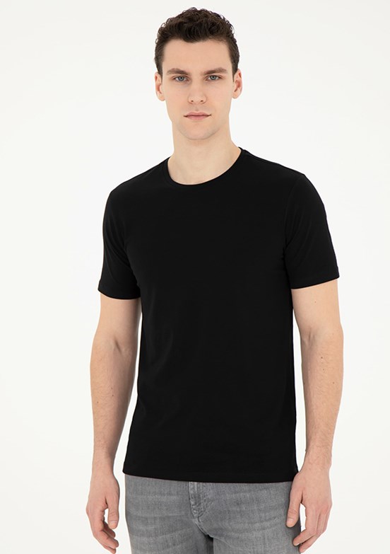 Pierre Cardin Siyah Erkek Slim T-Shirt