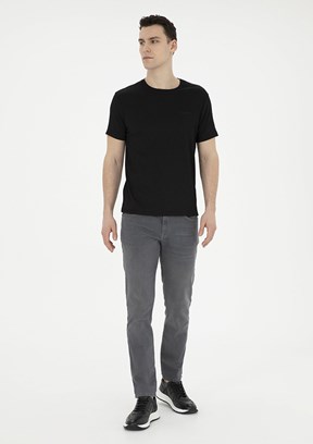 PİERRE CARDİN Gri Erkek Slim Jean Pantolon