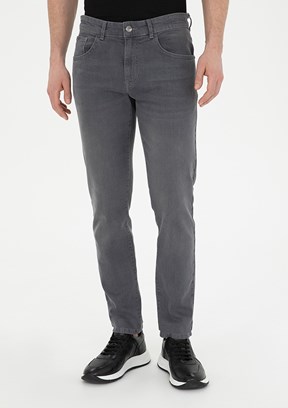 PİERRE CARDİN Gri Erkek Slim Jean Pantolon