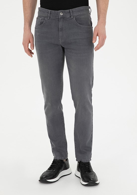 PİERRE CARDİN Gri Erkek Slim Jean Pantolon