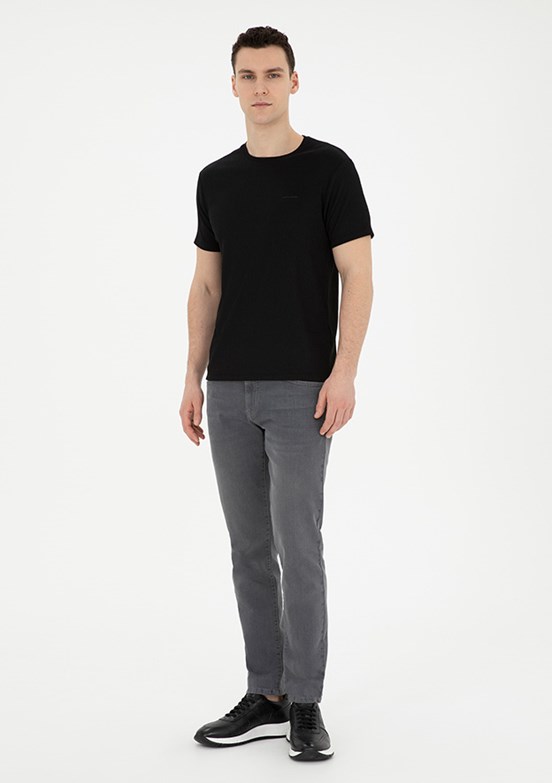 PİERRE CARDİN Gri Erkek Slim Jean Pantolon