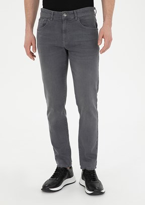 PİERRE CARDİN Gri Erkek Slim Jean Pantolon