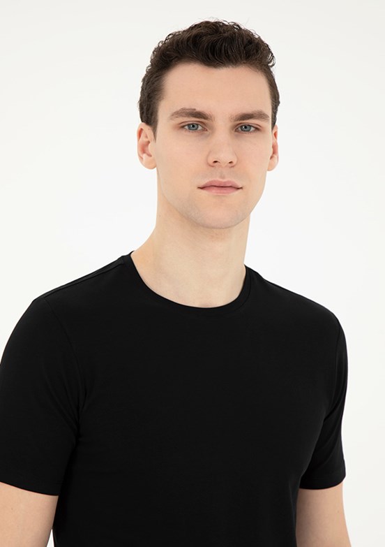 Pierre Cardin Siyah Erkek Slim T-Shirt