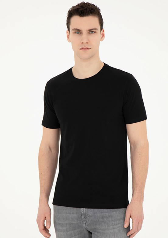 Pierre Cardin Siyah Erkek Slim T-Shirt