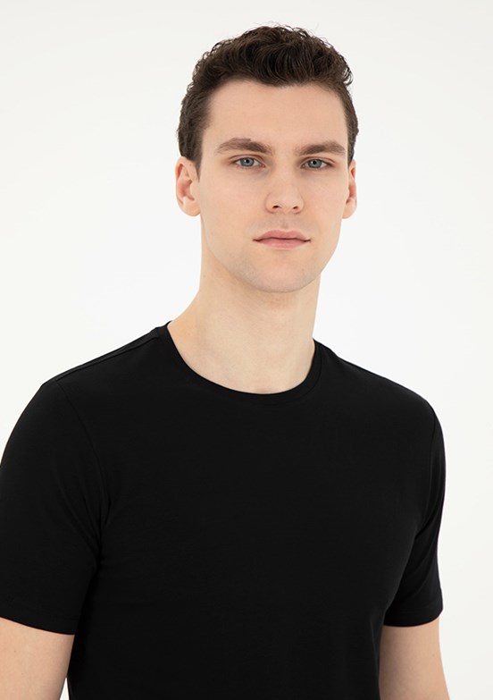 Pierre Cardin Siyah Erkek Slim T-Shirt