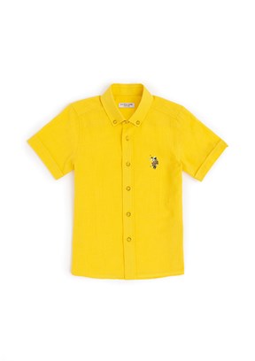 U.S. Polo Assn Sarı Erkek Çocuk Kısa Kol Gömlek