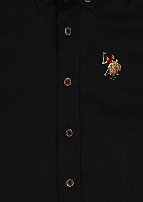 U.S. Polo Assn Siyah Erkek Çocuk Uzun Kol Gömlek