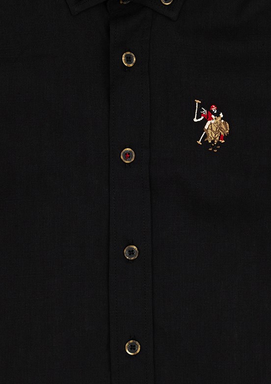 U.S. Polo Assn Siyah Erkek Çocuk Uzun Kol Gömlek