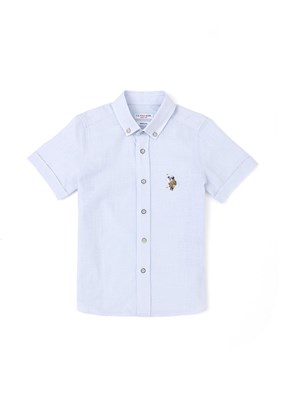 U.S. Polo Assn Mavi Erkek Çocuk Kısa Kol Gömlek
