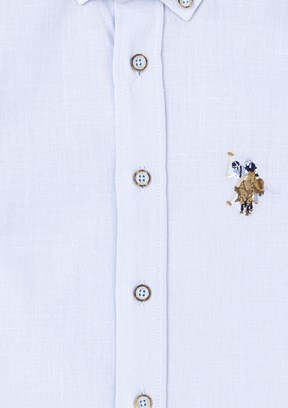 U.S. Polo Assn Mavi Erkek Çocuk Kısa Kol Gömlek