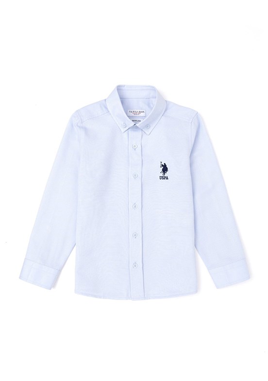 US POLO ASSN Erkek Çocuk Mavi Uzun Kol Gömlek
