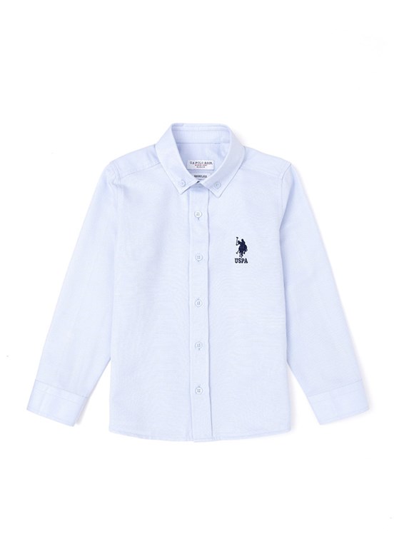 US POLO ASSN Erkek Çocuk Mavi Uzun Kol Gömlek