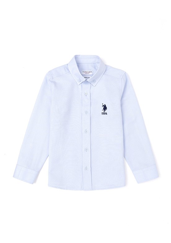 US POLO ASSN Erkek Çocuk Mavi Uzun Kol Gömlek