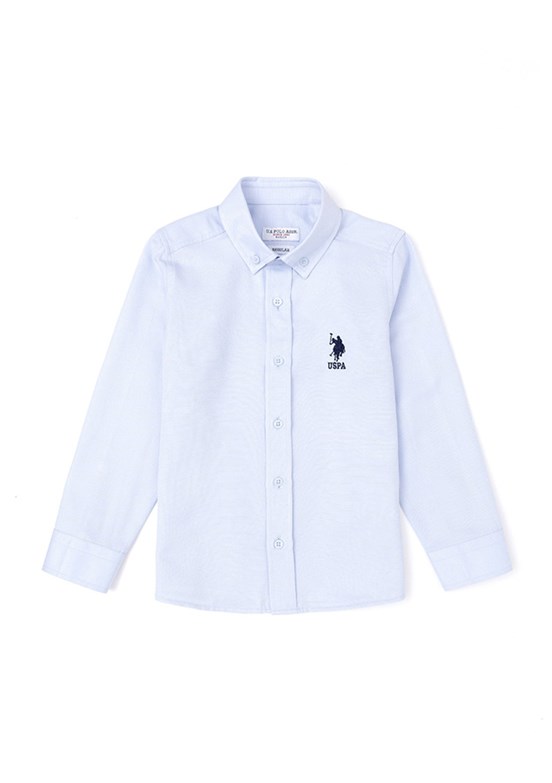 US POLO ASSN Erkek Çocuk Mavi Uzun Kol Gömlek
