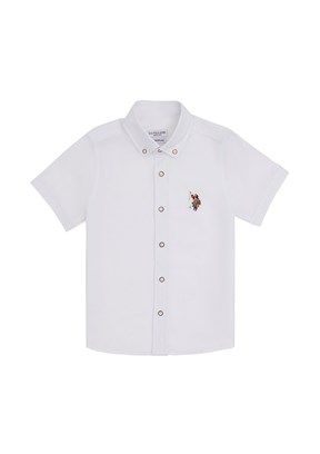 U.S. Polo Assn Beyaz Erkek Çocuk Kısa Kol Gömlek