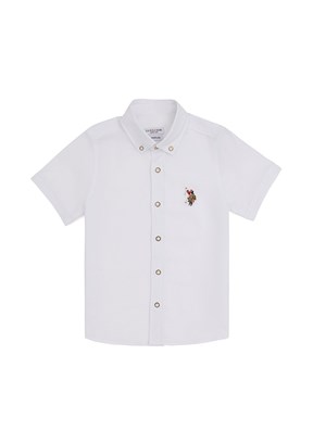 U.S. Polo Assn Beyaz Erkek Çocuk Kısa Kol Gömlek