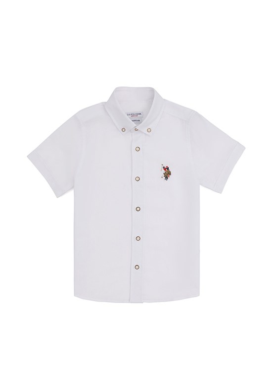 U.S. Polo Assn Beyaz Erkek Çocuk Kısa Kol Gömlek