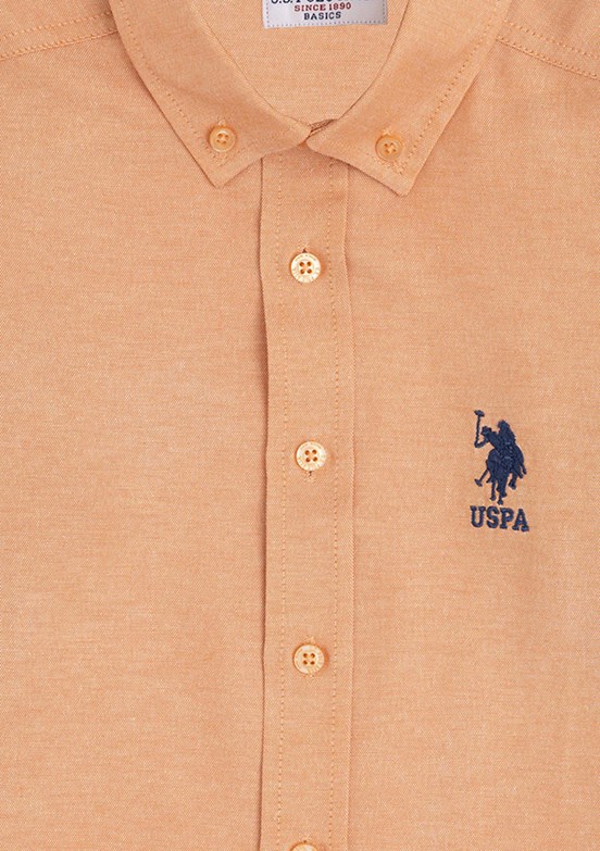 U.S. Polo Assn Turuncu Erkek Çocuk Uzun Kol Gömlek