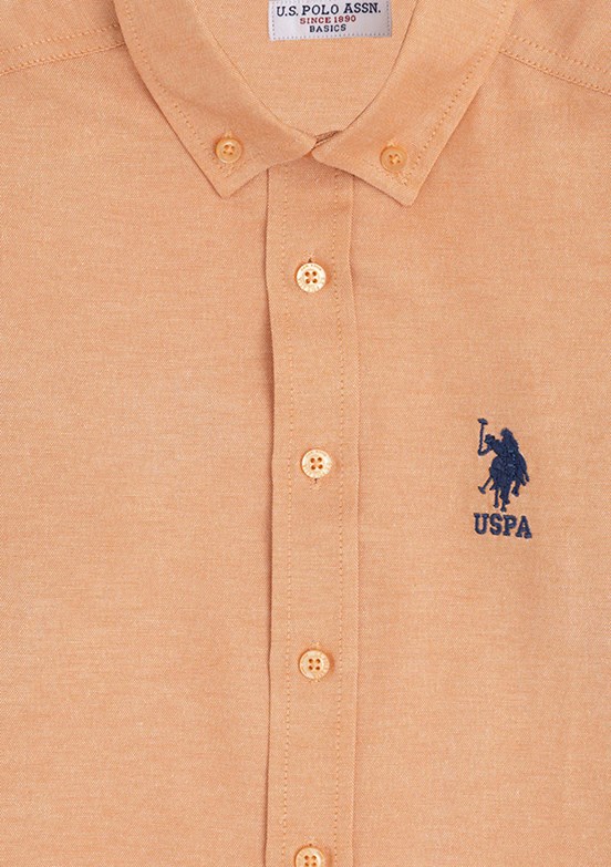 U.S. Polo Assn Turuncu Erkek Çocuk Uzun Kol Gömlek